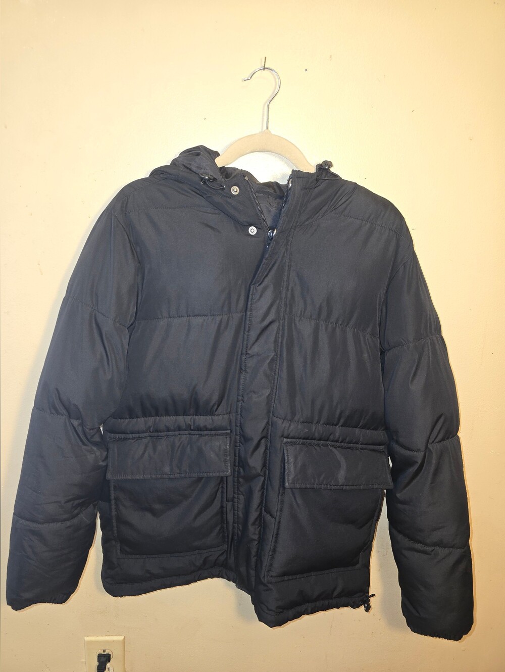 Old Navy Women's Black Hooded Puffer Coat